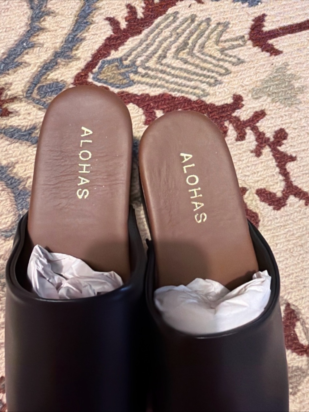 Free People Alohas Black Harley Clogs Size 38 Women’s Leather Free People NWOB - Picture 3 of 6